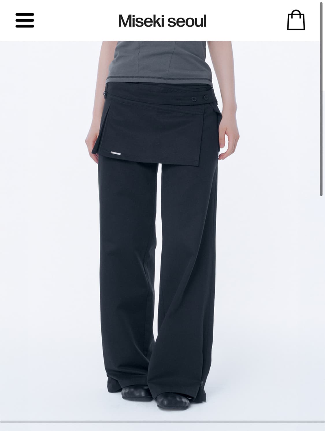 미세키서울 Button tab mini skirt pants set 상품이미지1