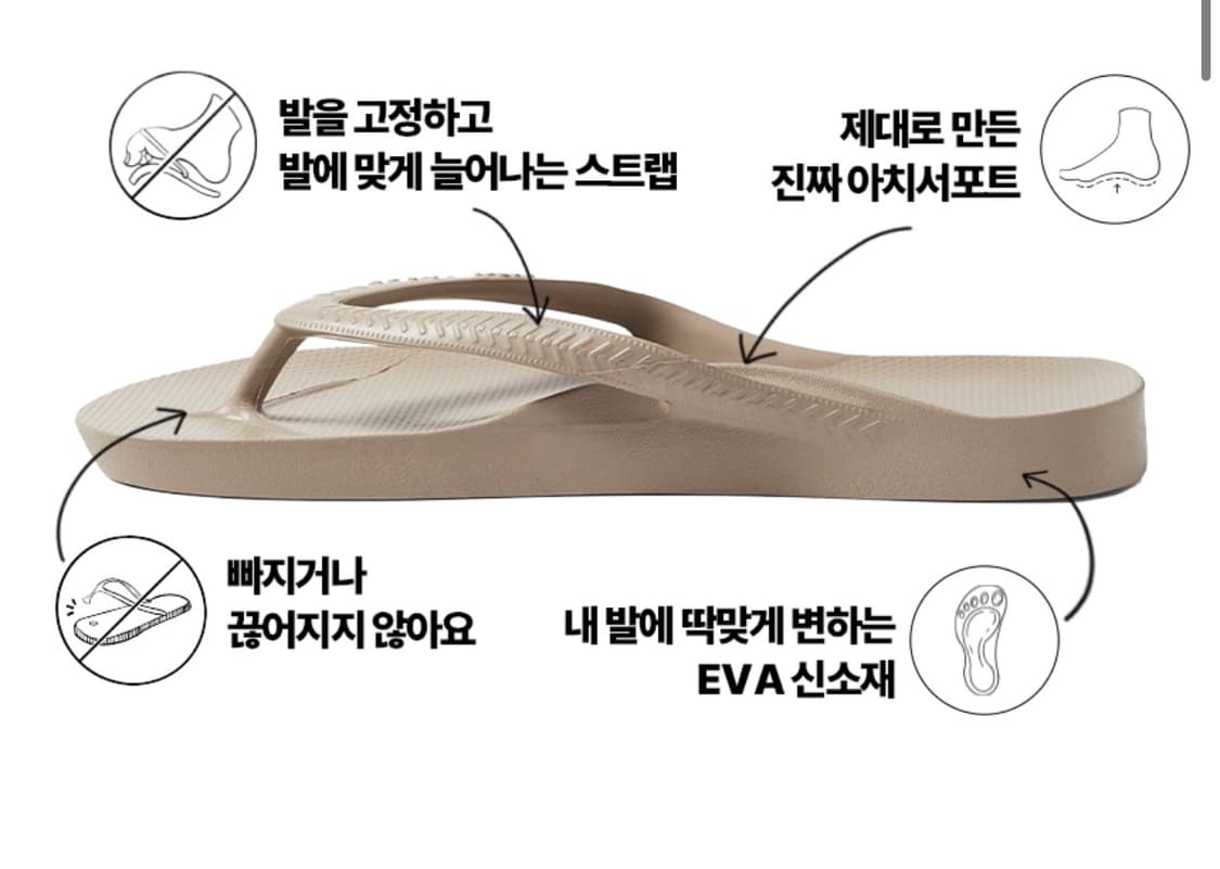 아치스 쪼리 플립플랍 코랄 m7w8 245-250 새상품 상품이미지6