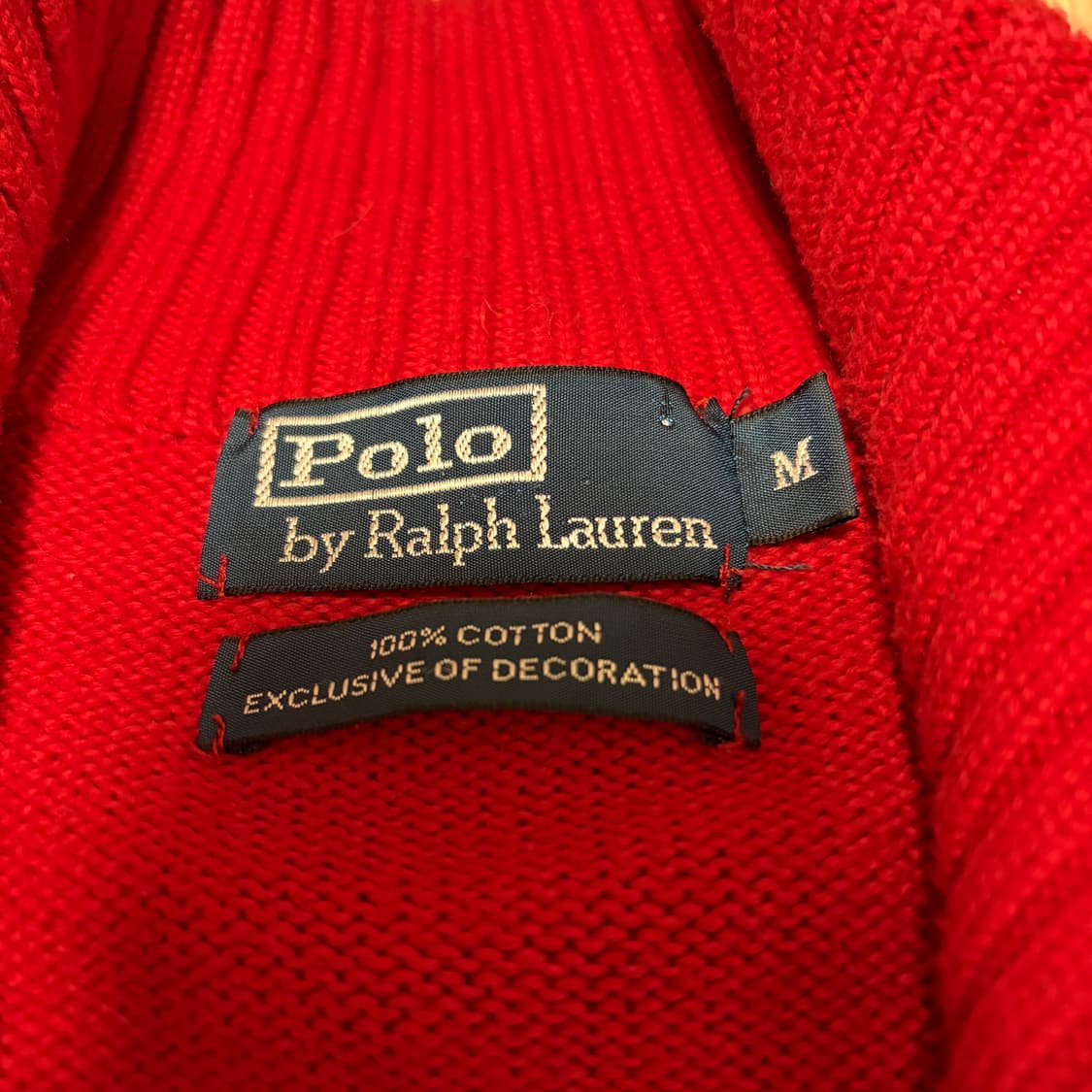 폴로 랄프로렌 에스파냐 화이트 빅포니 딥레드 투웨이 니트집업 상품이미지4