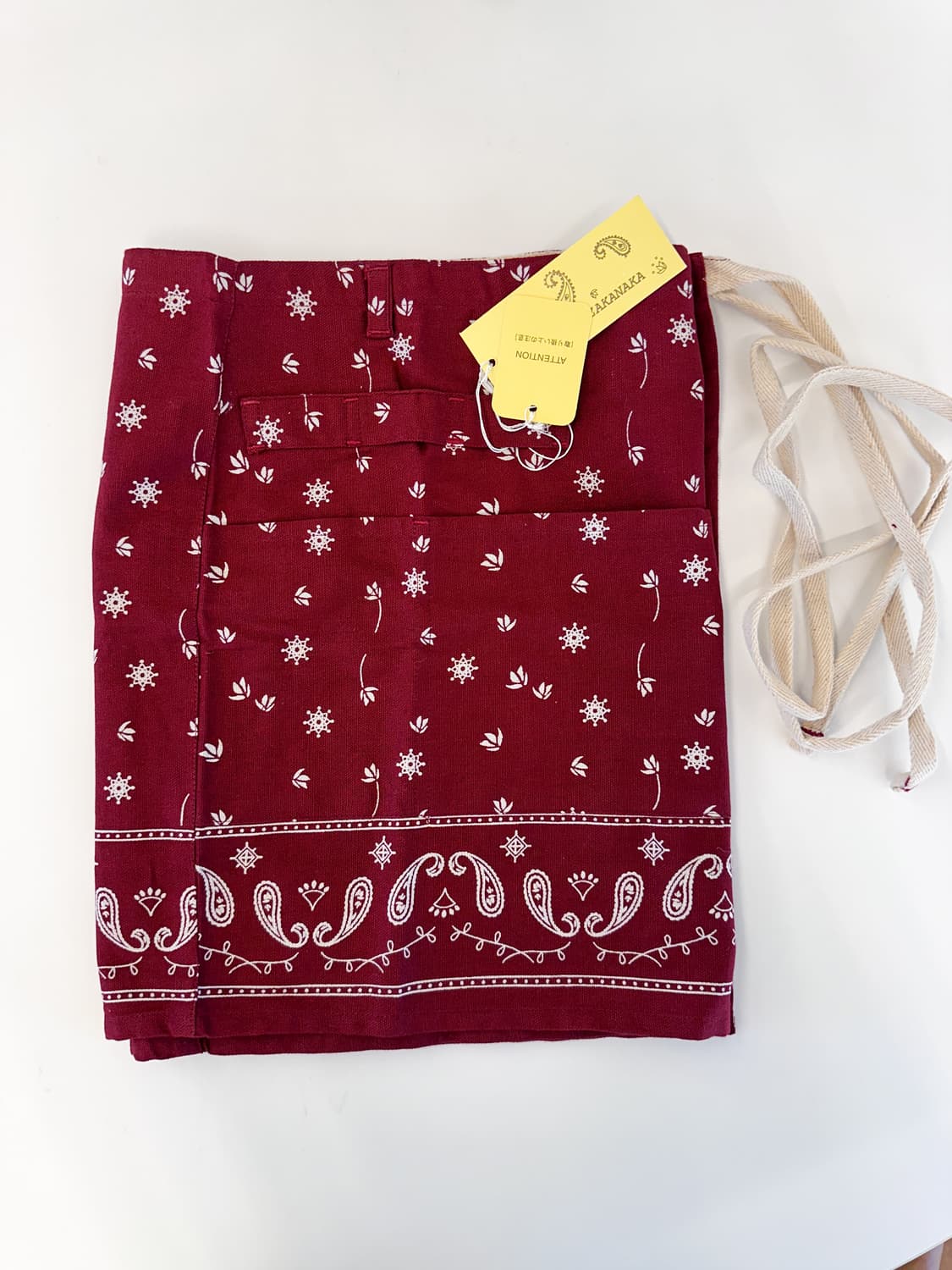 버건디 페이즐리 하프 앞치마 | ZAKANAKA 상품이미지4