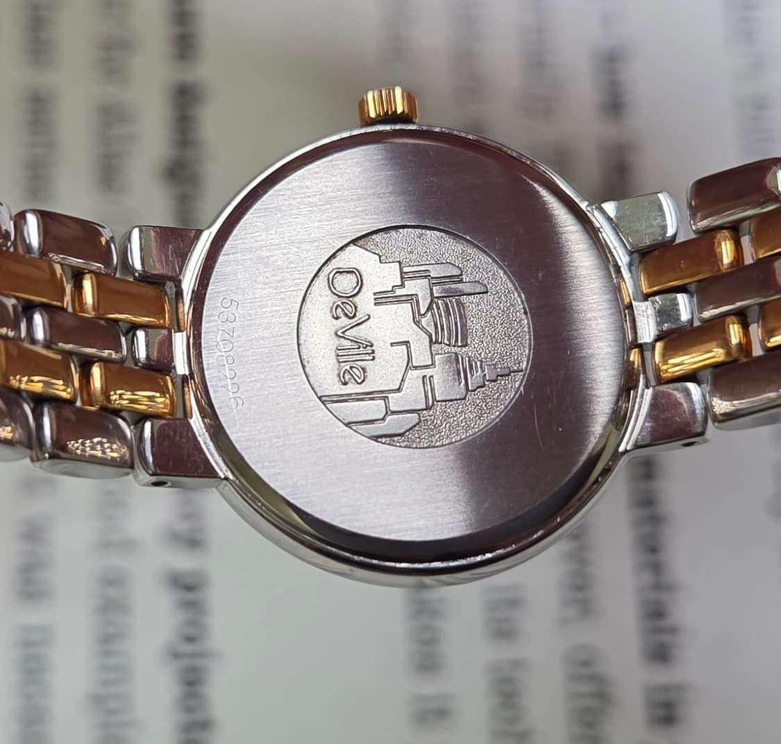 빈티지 오메가 드빌 18K콤비 올리브그린 2줄 콤비 슬림쿼츠 여성용 상품이미지8