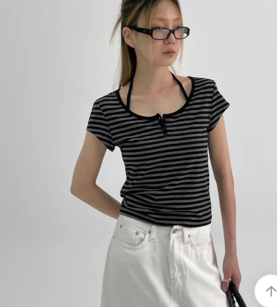 블랙업 스트라이프 반팔티 티셔츠 줄무늬 상품이미지1