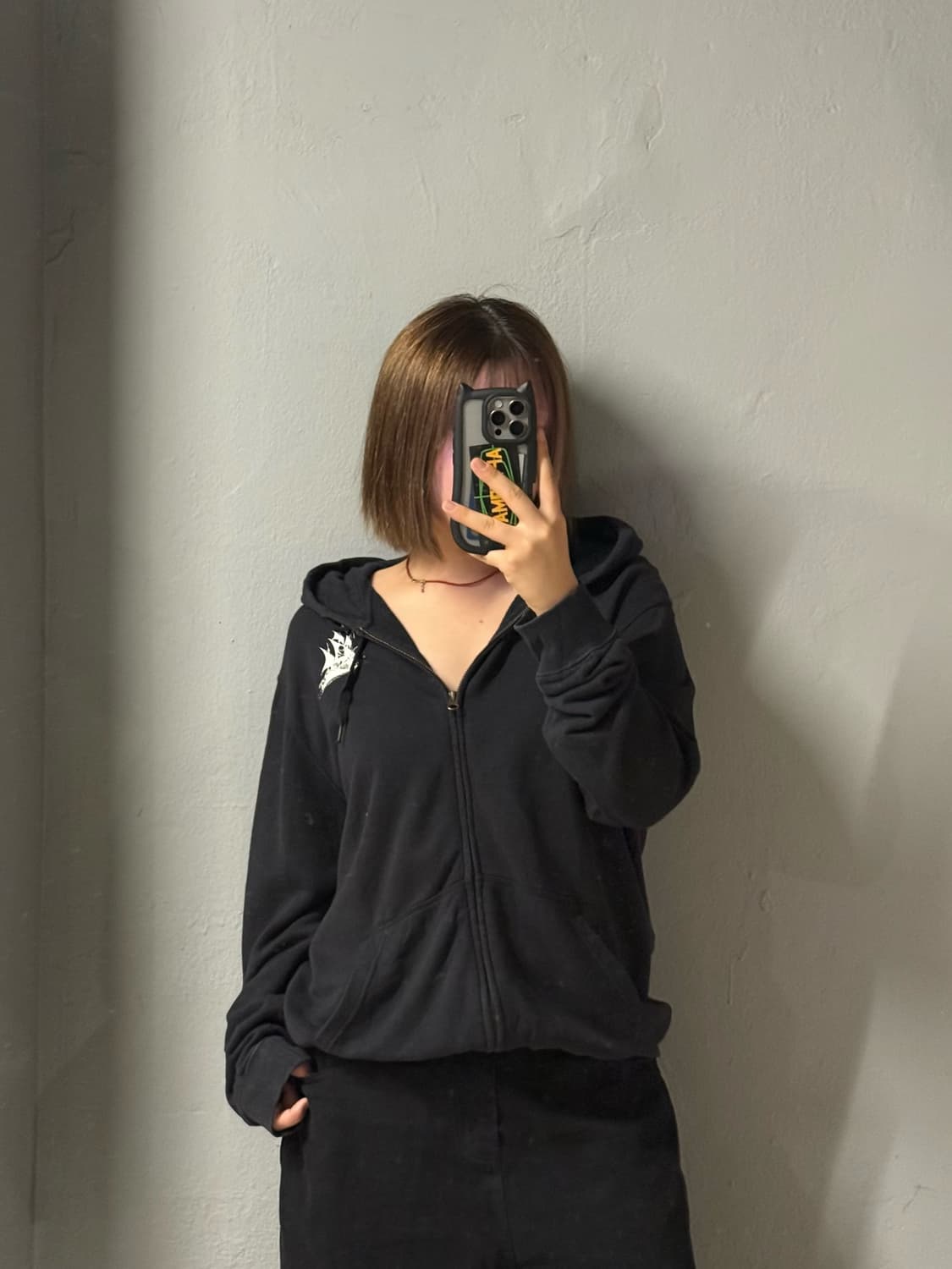 back skull printing hood zip-up 상품이미지2