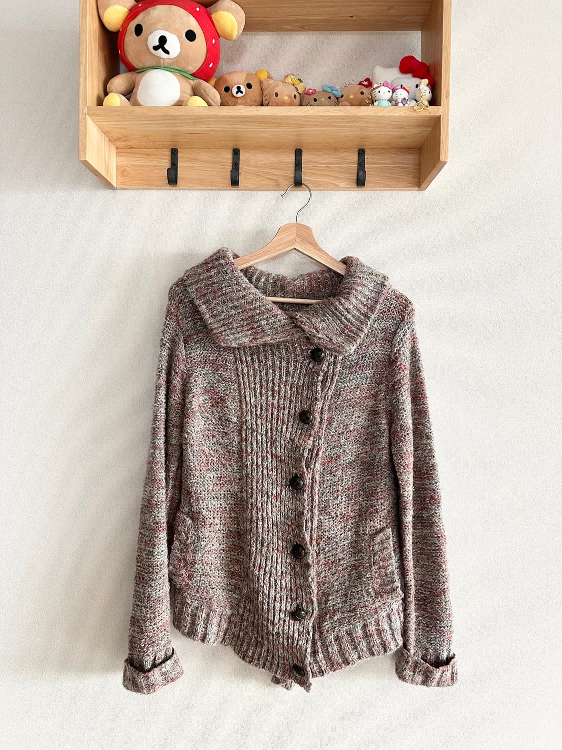 jpn 핑크뮬리 사선 니트가디건 개인결제창 상품이미지1