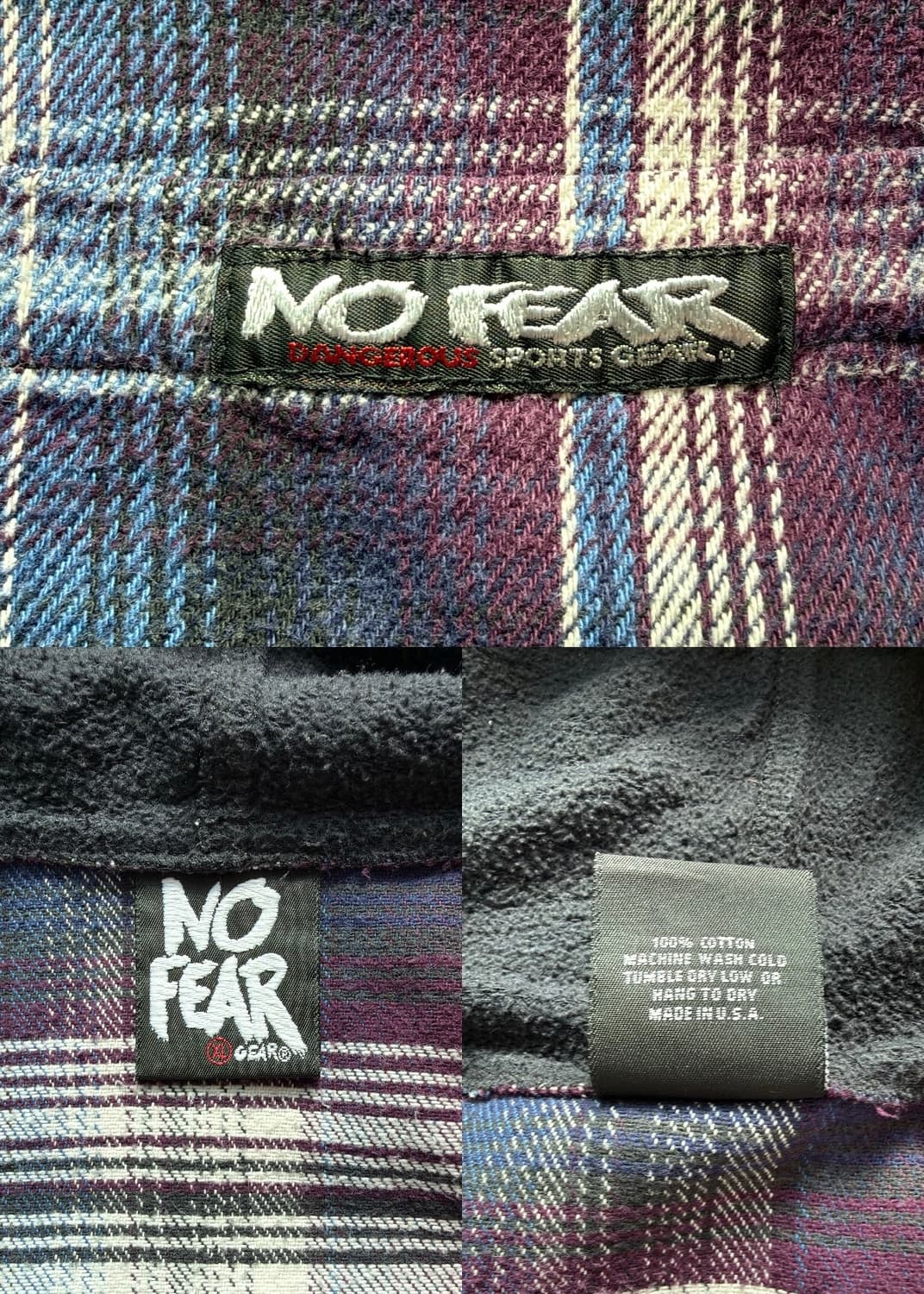 No Fear 노피어 90s 플란넬 후디 자켓 상품이미지4