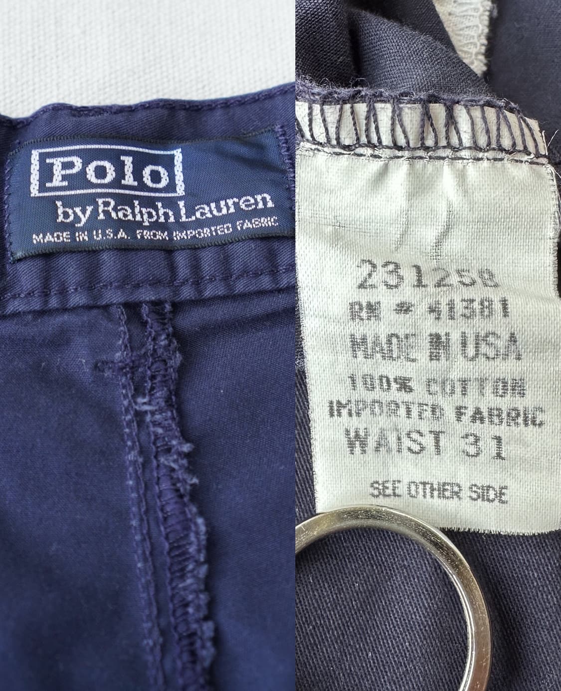 폴로 랄프로렌 더블 플리츠 치노 쇼츠 네이비 31 made in USA 상품이미지7