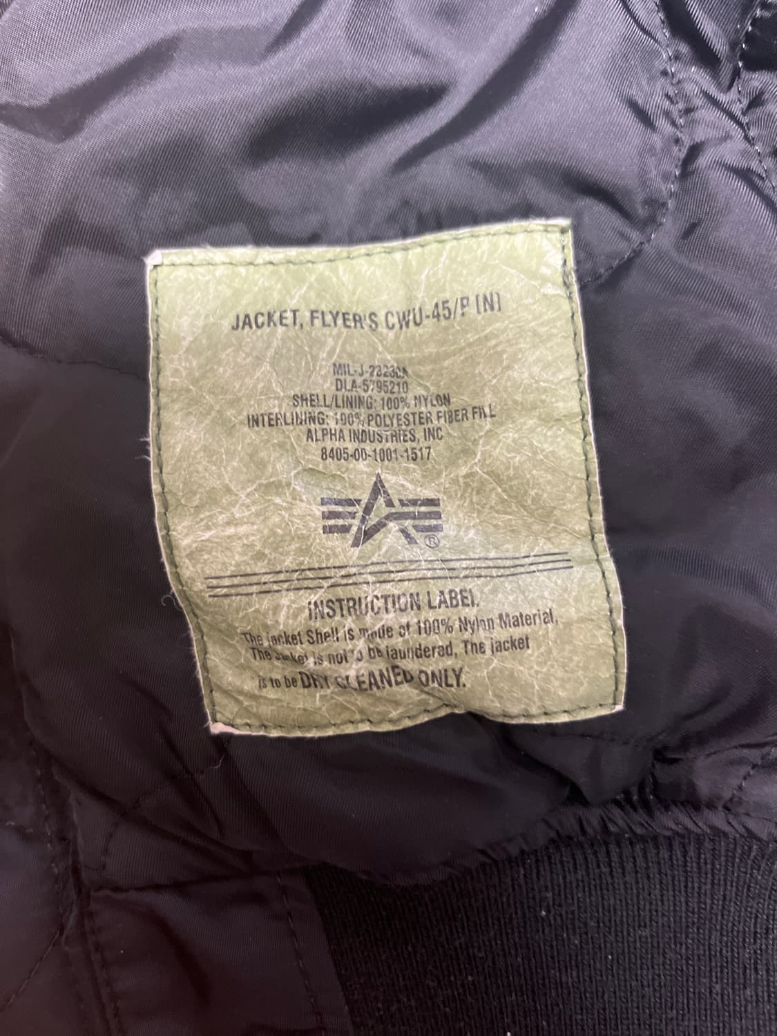 00s 알파인더스트리 CWU -45p 플라이트 자켓 L 상품이미지2