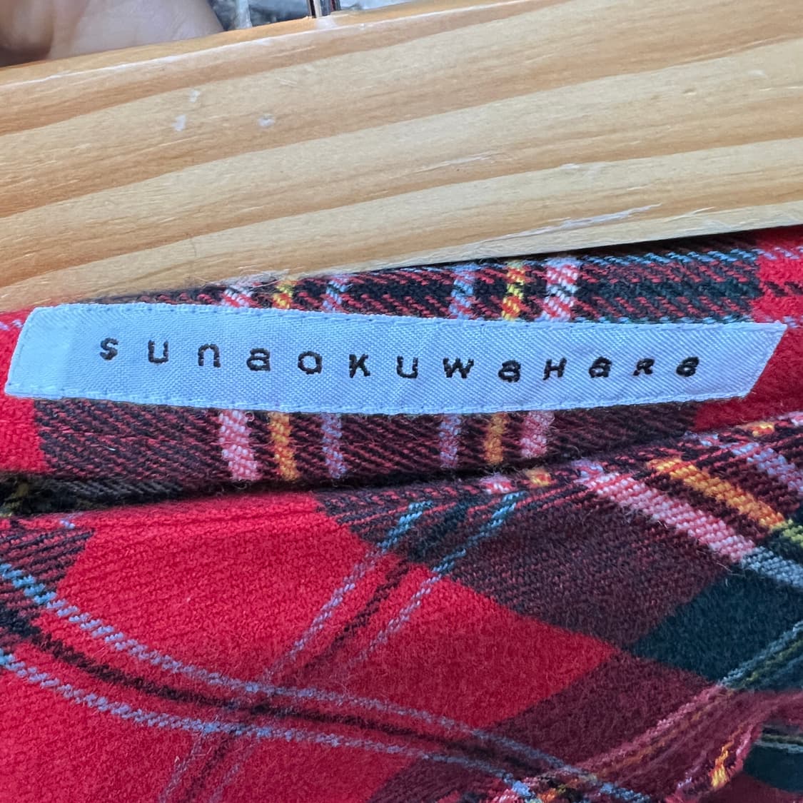 Sunao kuwahara 플리츠 체크 랩 스커트 상품이미지9