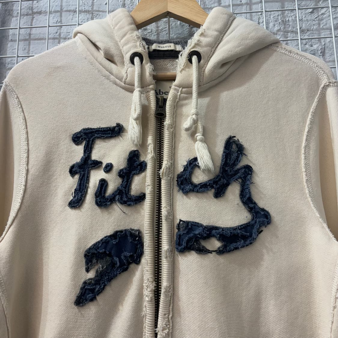 아베크롬비 y2k 빈티지 화이트 후드집업 M 상품이미지5