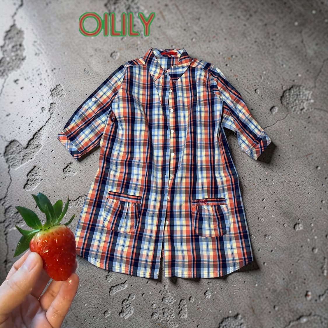 오일릴리(Oilily) 빈티지 체크 셔츠 원피스 상품이미지1