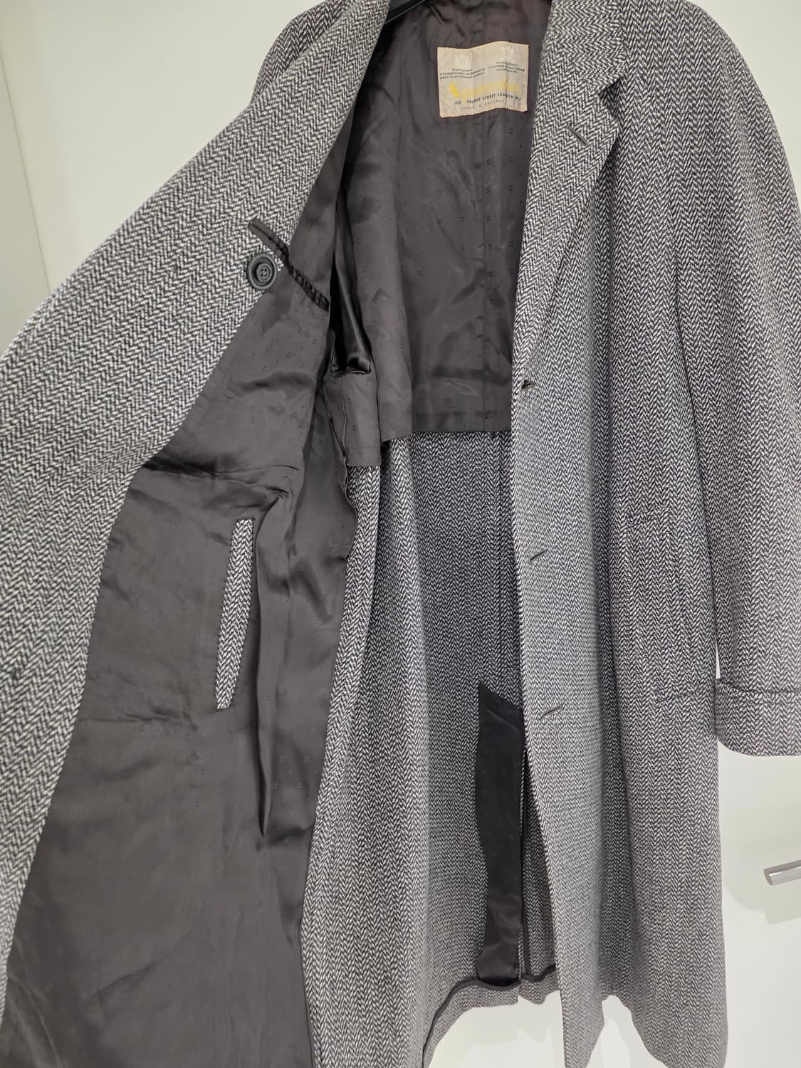 60s 아쿠아스큐텀 헤링본 코트 상품이미지4