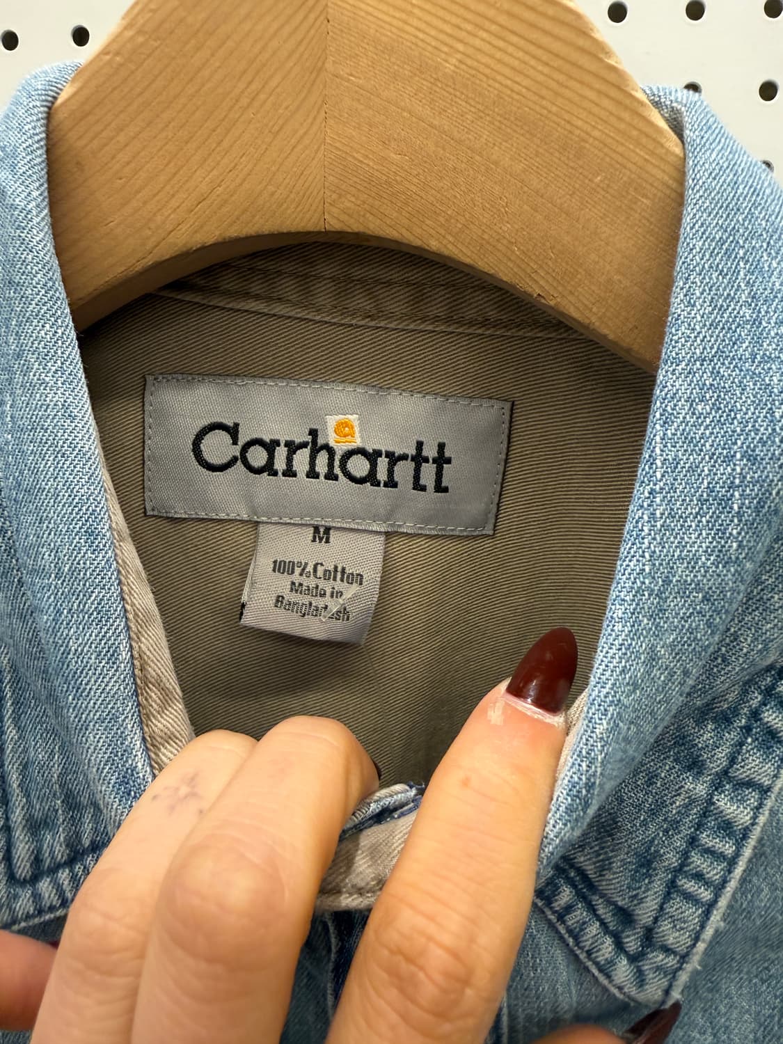 칼하트 라이트블루 워싱 투포켓 데님셔츠 U1279 상품이미지5