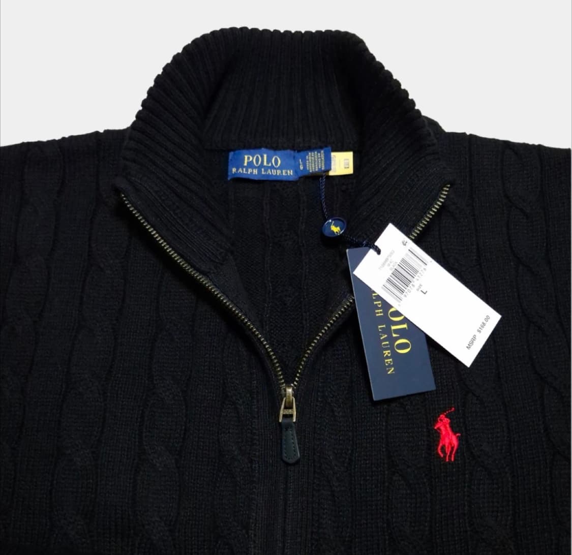[정품 새상품]폴로 남성 꽈배기 풀집업 니트 스웨터 2color 상품이미지4