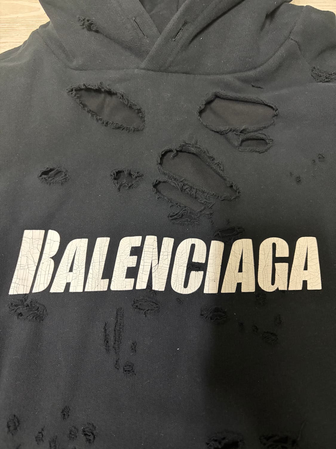 발렌시아가 캡 디스트로이드 후드 블랙 S 상품이미지8