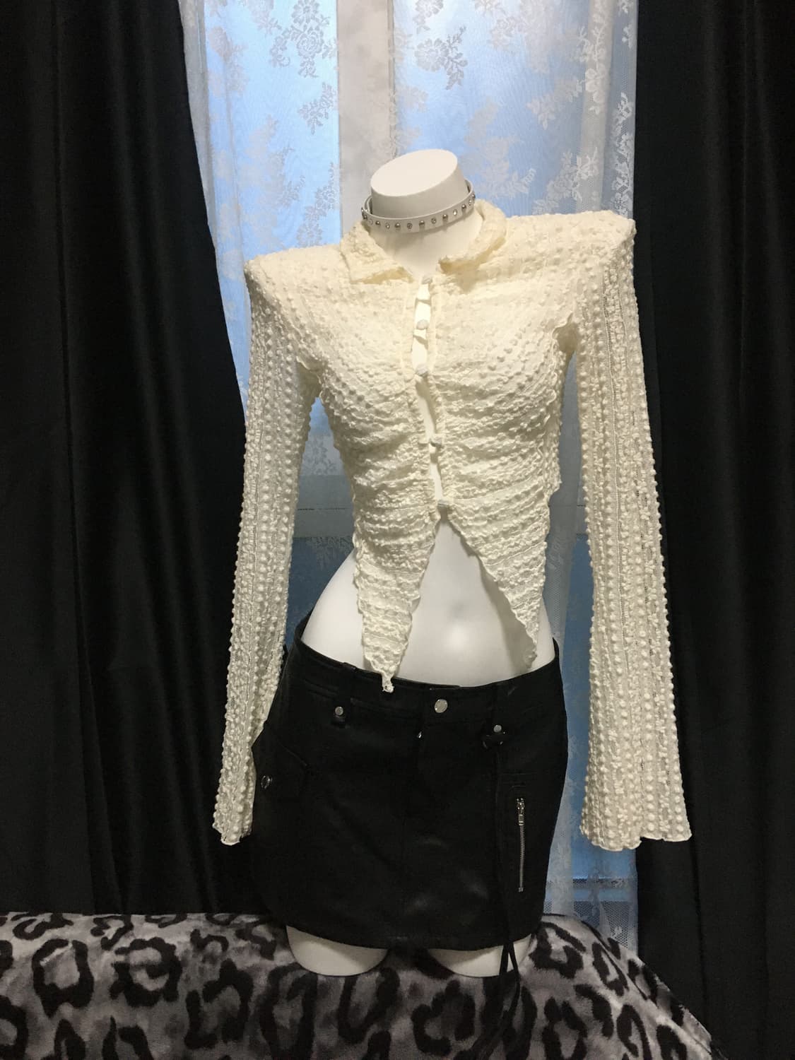 BOHEMSEO MINI LEATHER SKIRT 상품이미지1