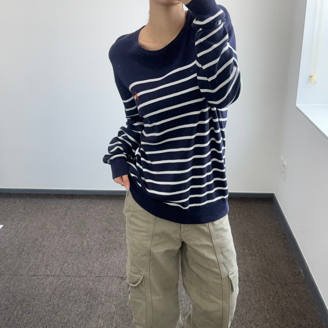 Polo 폴로 오렌지포니 네이비 스트라이프 니트 상품이미지2