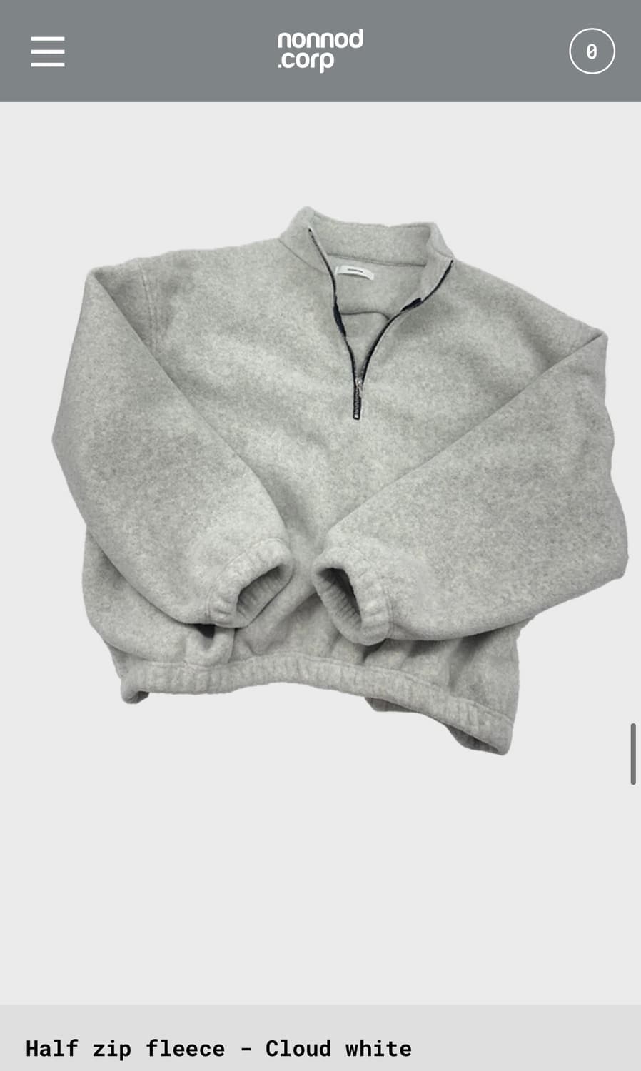 논노드 하프집 플리스 1사이즈 상품이미지1