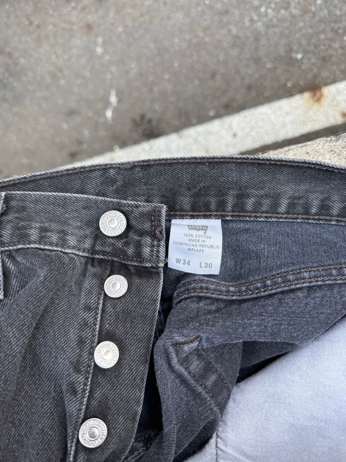 00s 리바이스 501 흑청 데님 팬츠 34X30 상품이미지4