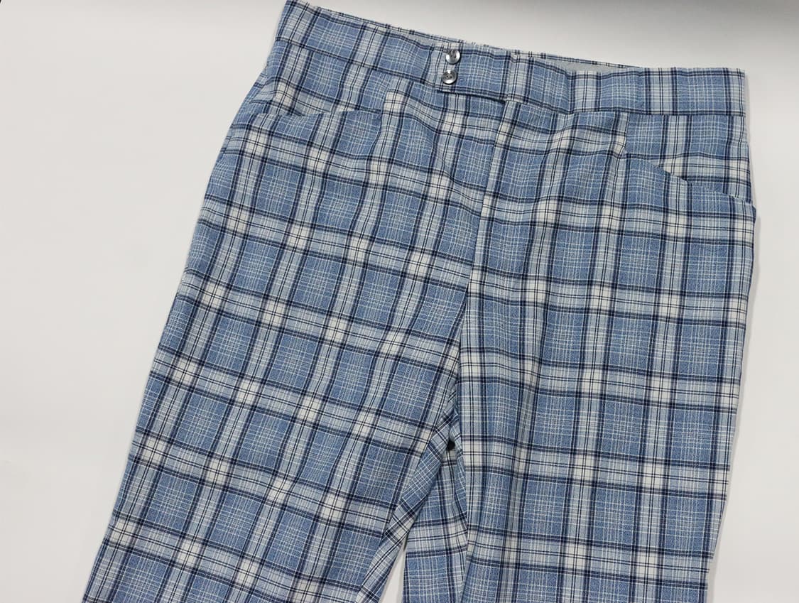 빈티지 블루 체크 부츠컷 팬츠 상품이미지5