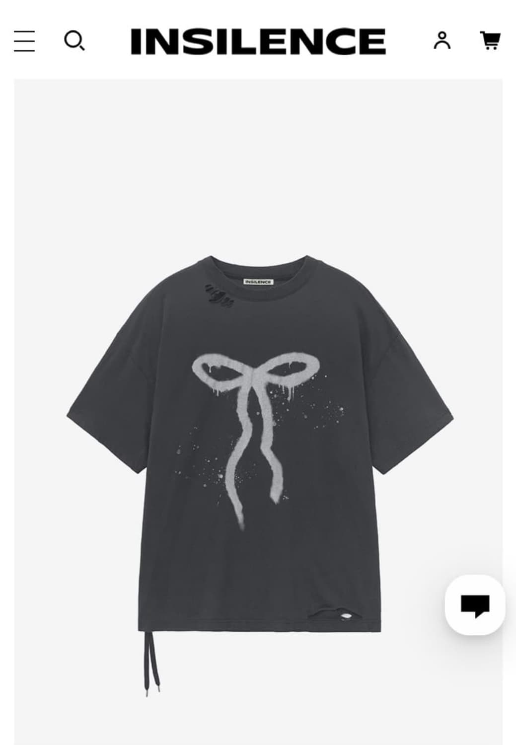 인사일런스 우먼 그래픽 티셔츠 상품이미지1