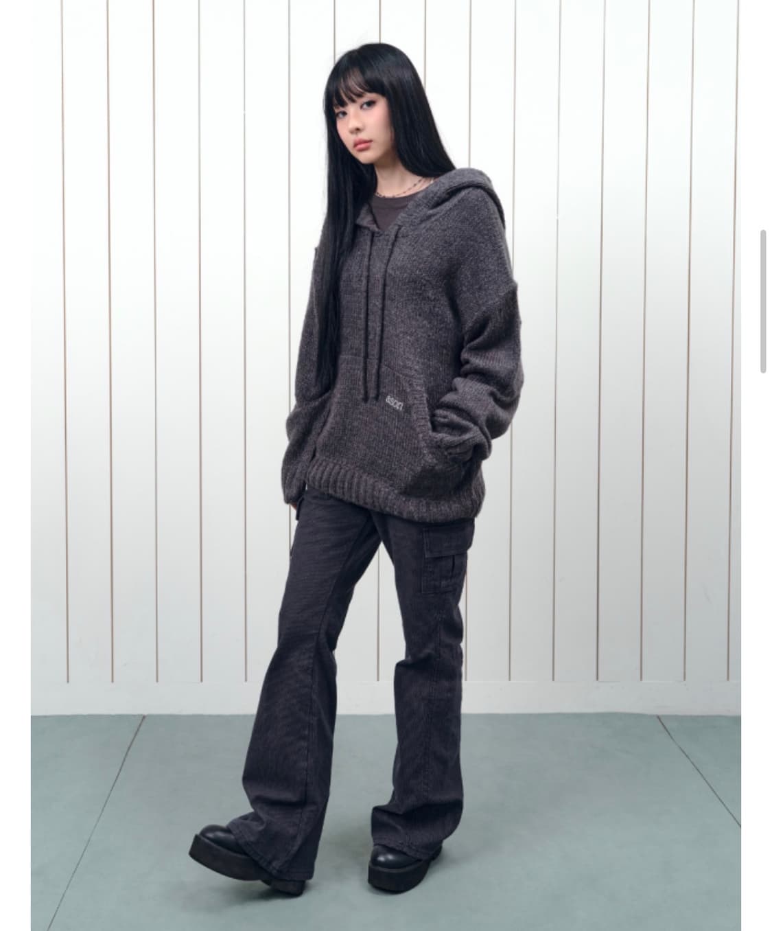 애즈온 popo hood knit 포포 후드 니트 (새상품) 상품이미지2