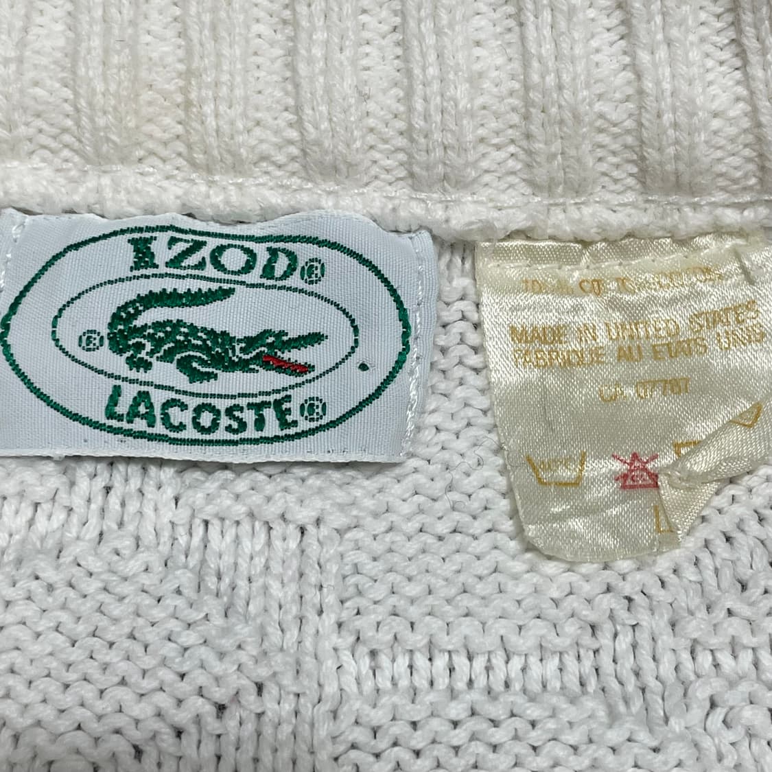 [L] 80s IZOD x 라코스테 화이트 패턴 니트 스웨터 상품이미지2