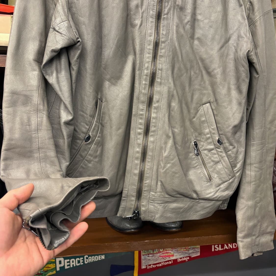 00s 디젤 블랙라벨 쉽스킨 레더 싱글 라이더 자켓 N454 상품이미지4