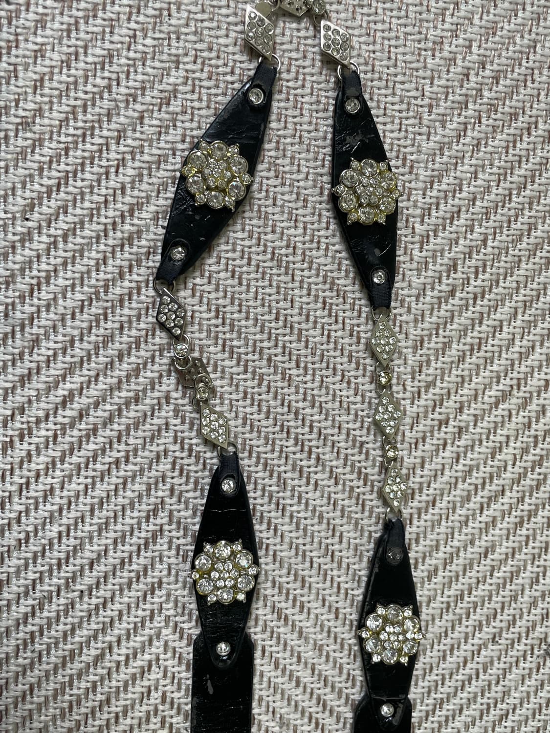 빈티지 더블 스터드 실버 큐빅 벨트  상품이미지5