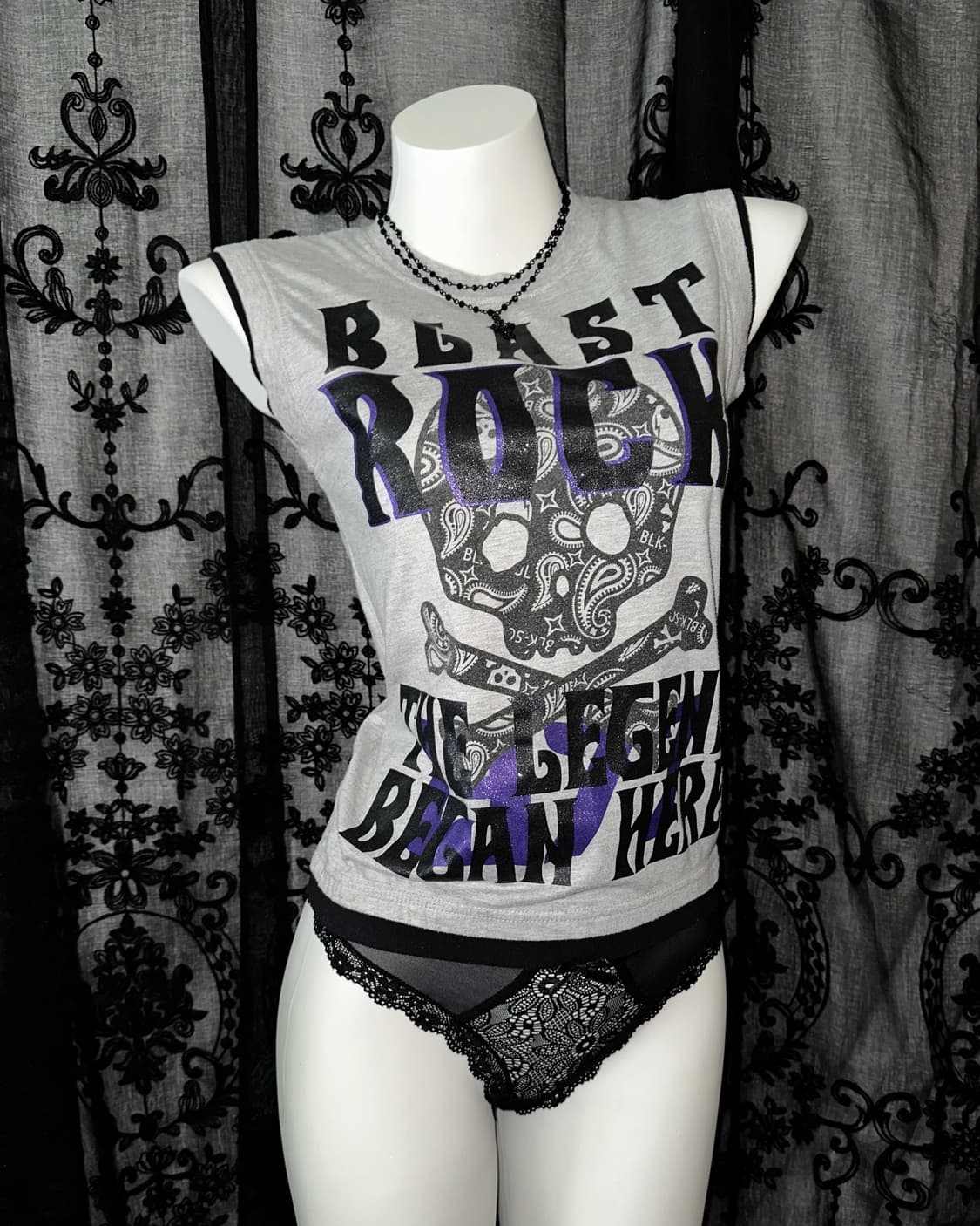 Skull lettering GY Slip 상품이미지1
