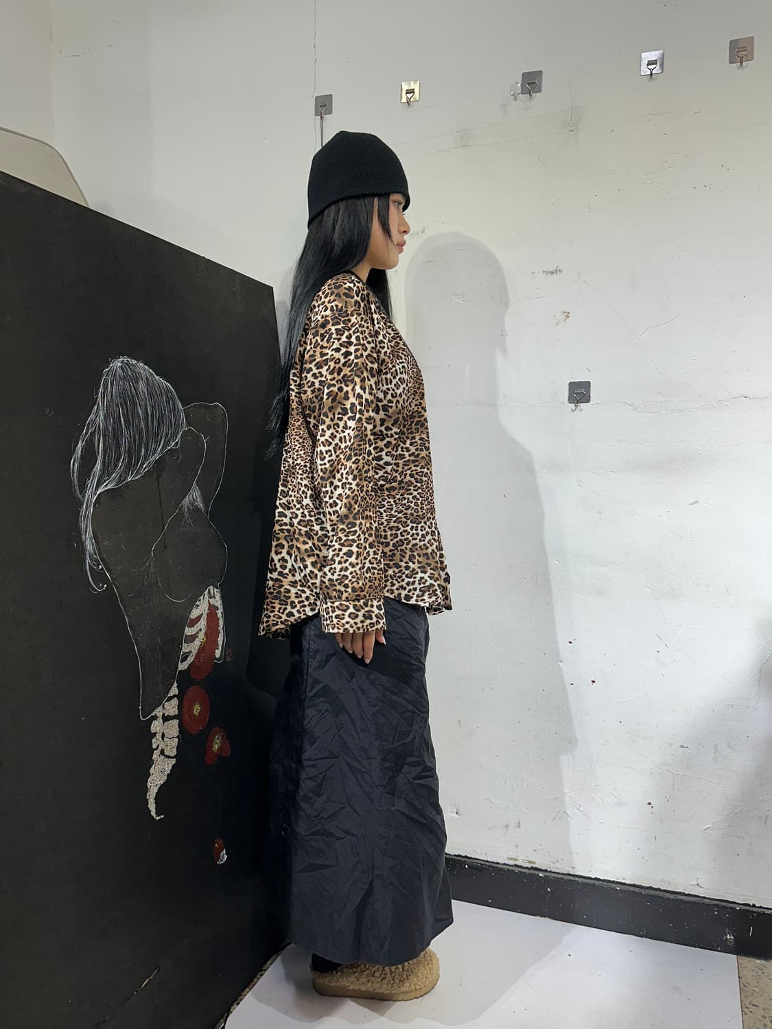 Jpn 일본빈티지 레오파드 호피 오버핏 셔츠 자켓 L  상품이미지2