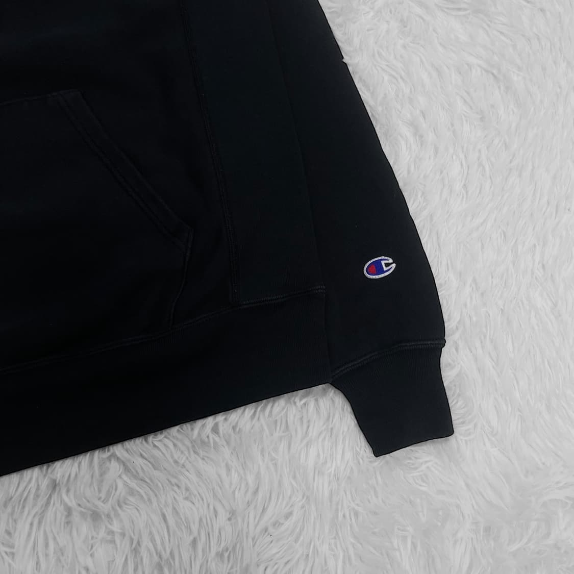 스투시 x 챔피온 베이직 로고 후드티 블랙 상품이미지6