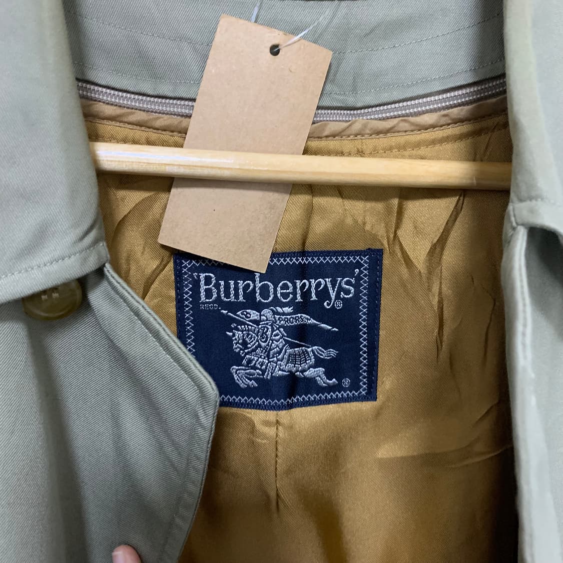 버버리 카키 베이지 트렌치 롱 코트 빈티지 남녀공용 상품이미지10