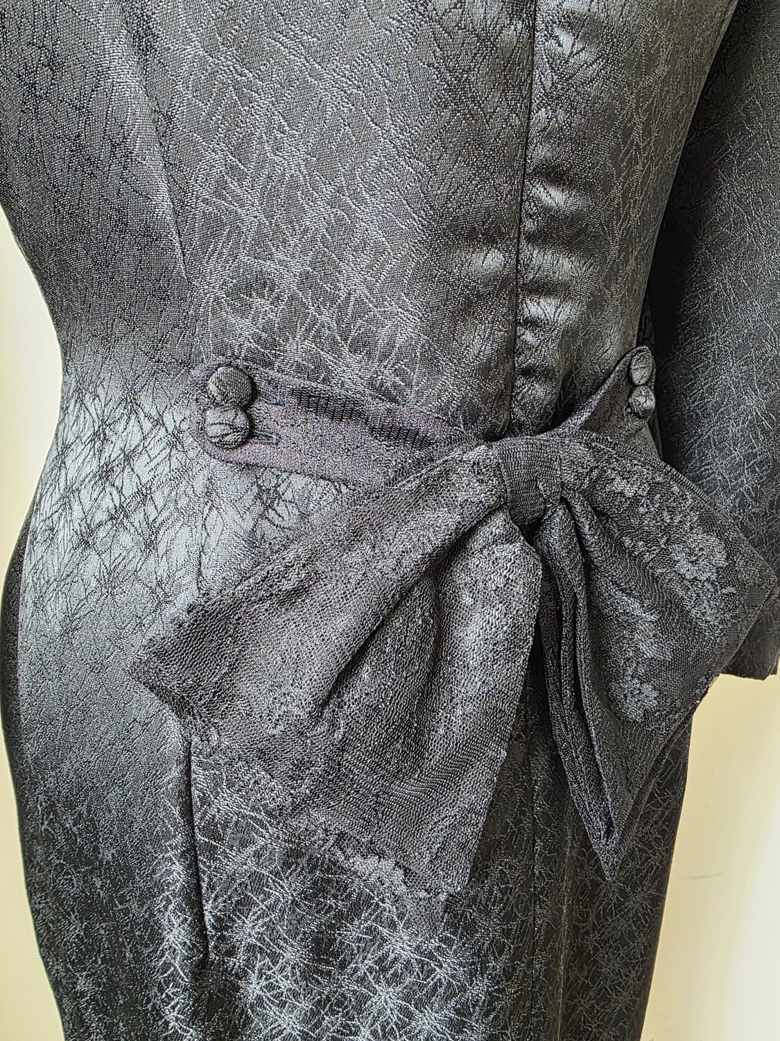 블랙 레이스 퍼프 롱 원피스 상품이미지5