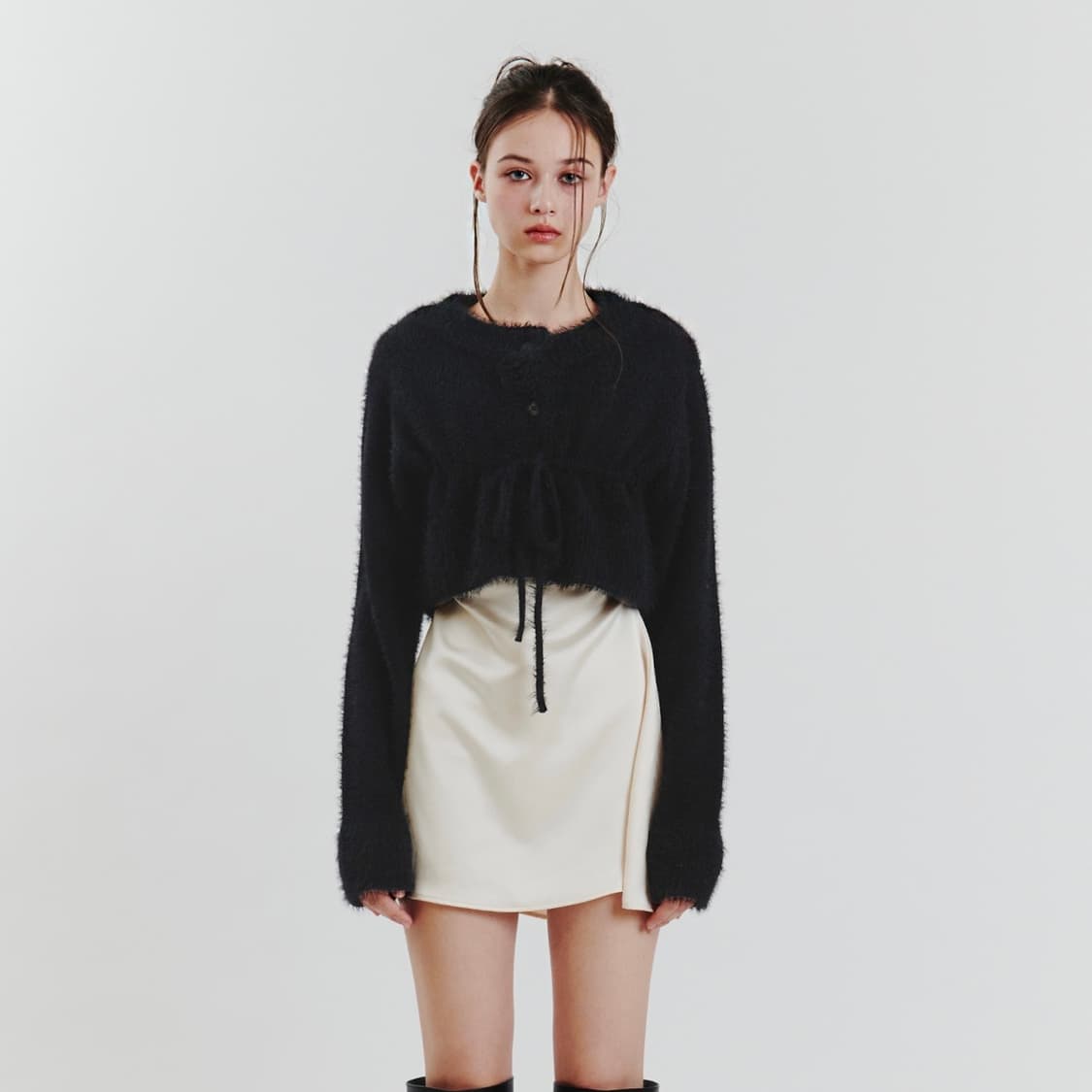 페인오어플레져 안젤라 니트 가디건 블랙 상품이미지2