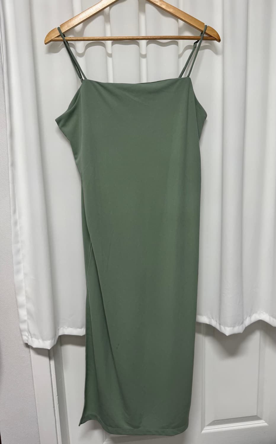 H&M 끈나시 롱 원피스 카키 슬릿 상품이미지2