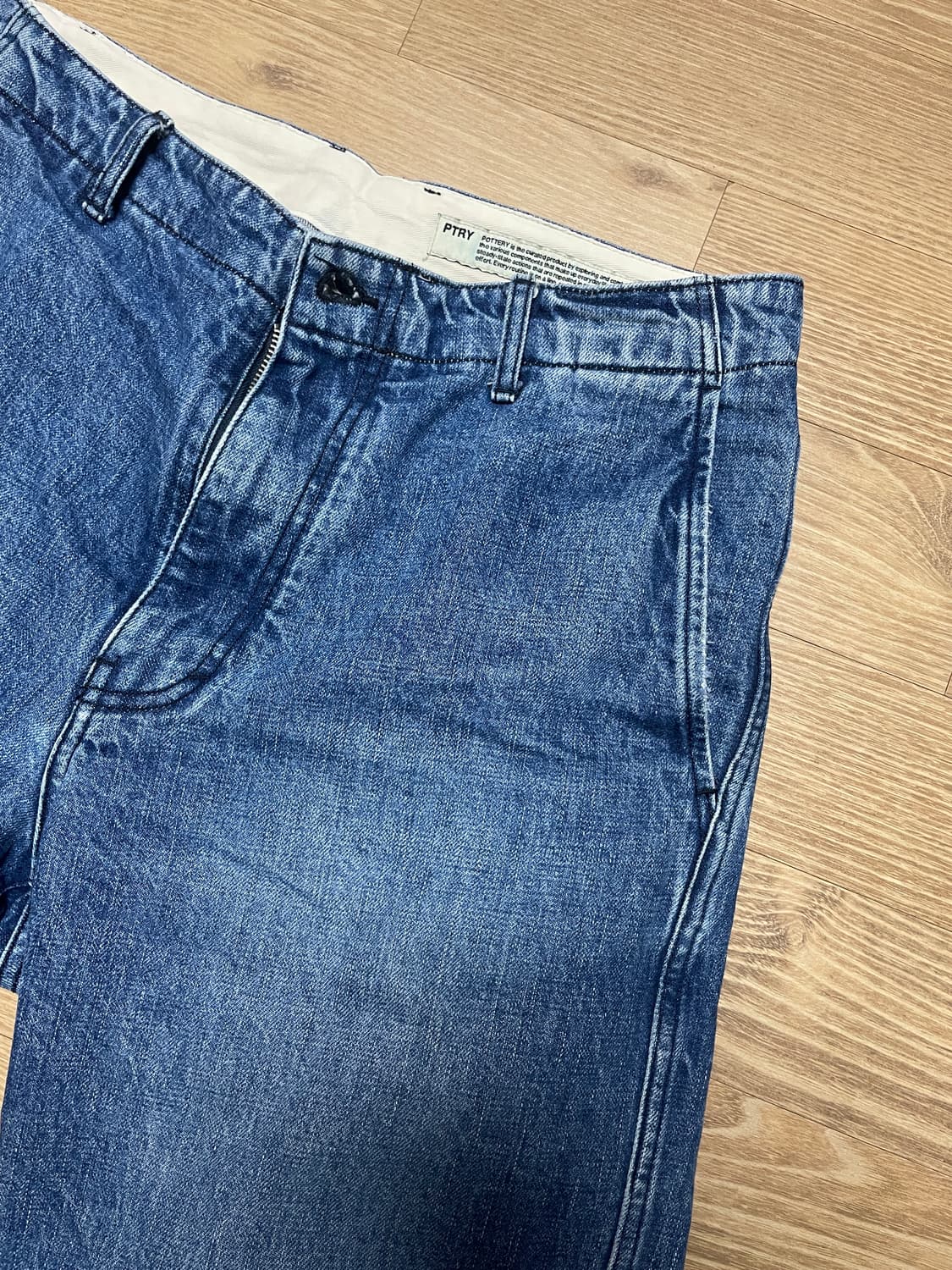 포터리 원워시드 와이드 데님 미드블루 사이즈 2 상품이미지6