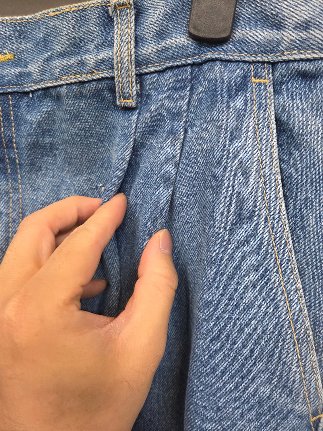 빈티지 hound 올드스쿨 투턱 데님팬츠 대략 36 루즈핏 상품이미지6