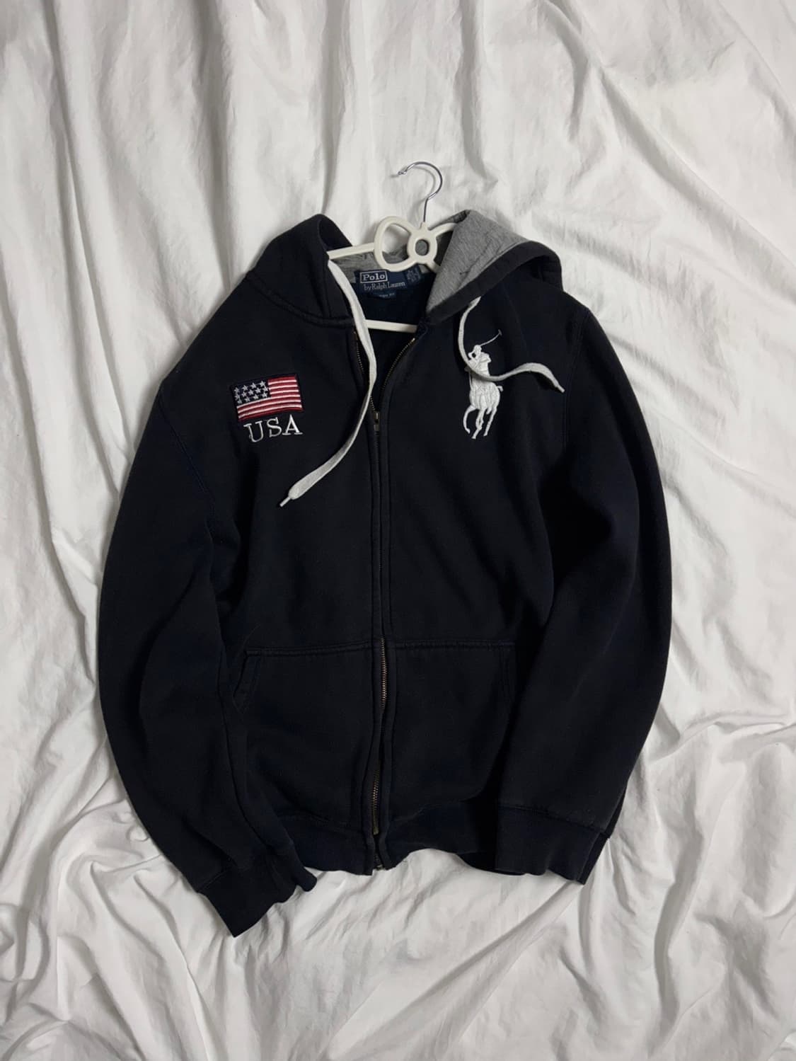 폴로 usa 블랙 빅포니 후드집업 상품이미지2