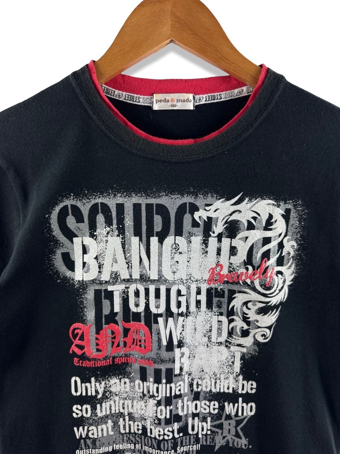 JPN Y2K 오리엔탈 용 레터링 반팔티3042 상품이미지3