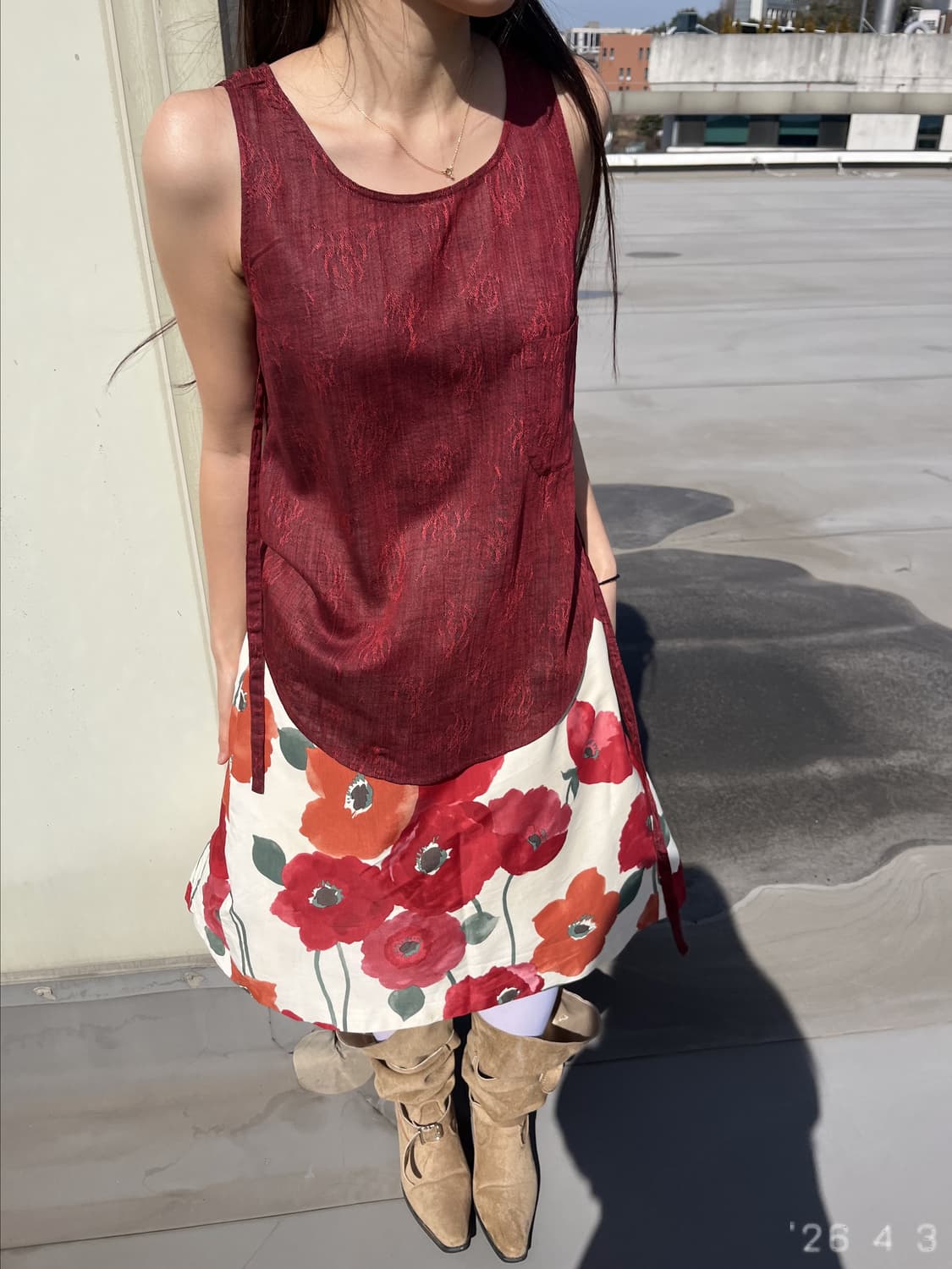 Sheer Floral Vest 쉬어 플로럴 베스트 상품이미지3