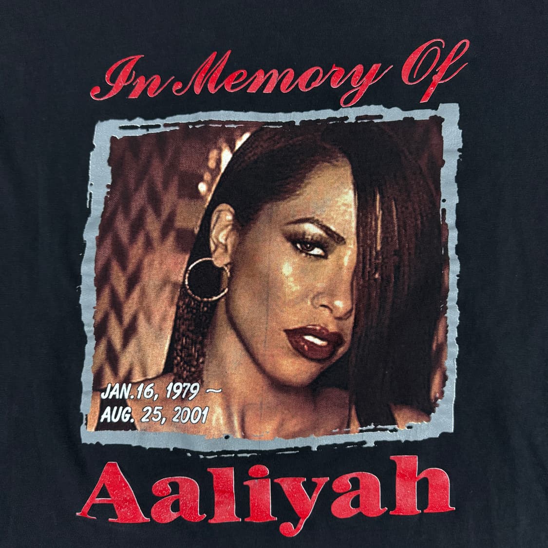 빈티지 2001 Aaliyah 알리야 메모리얼 랩티셔츠 상품이미지3