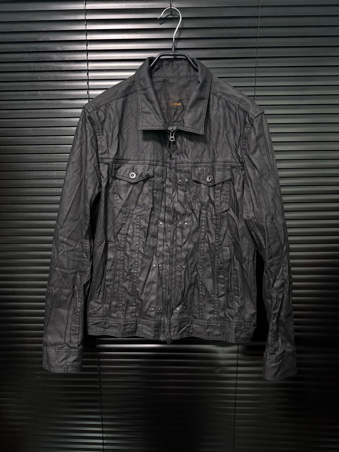 TETE HOMME 테테옴므 일본 주름 데님 트러커 생지 고스 락 펑크 상품이미지4