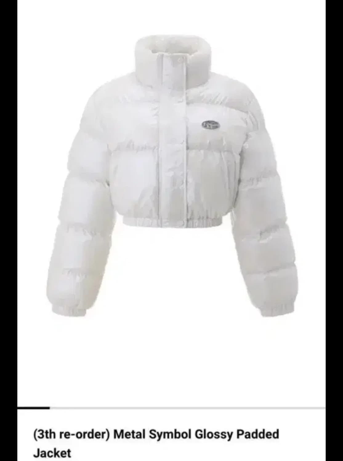 카키포인트 메탈 심볼 글로시 패딩 화이트 상품이미지1