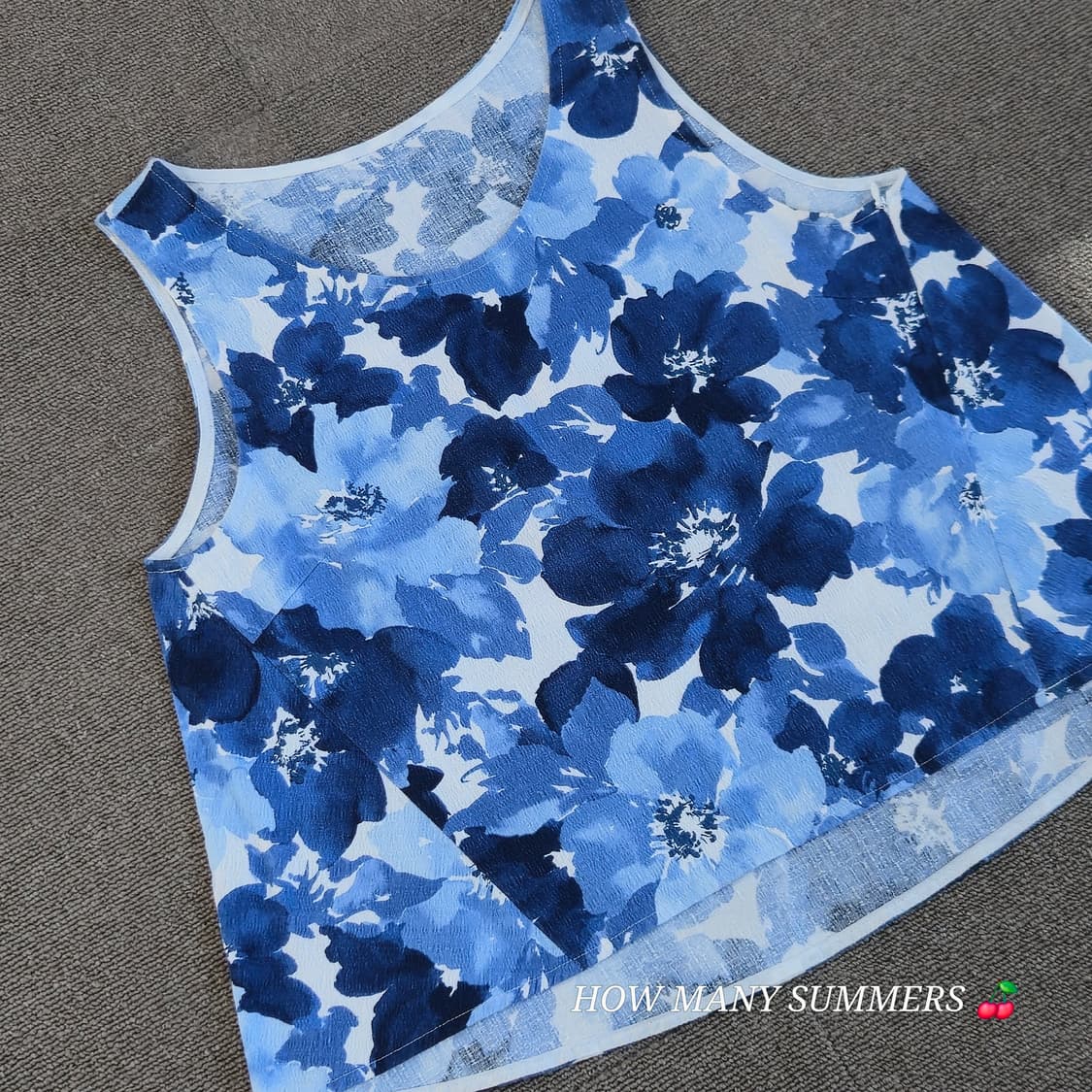 Adam et Rope 블루 패턴 슬리브리스 상품이미지2