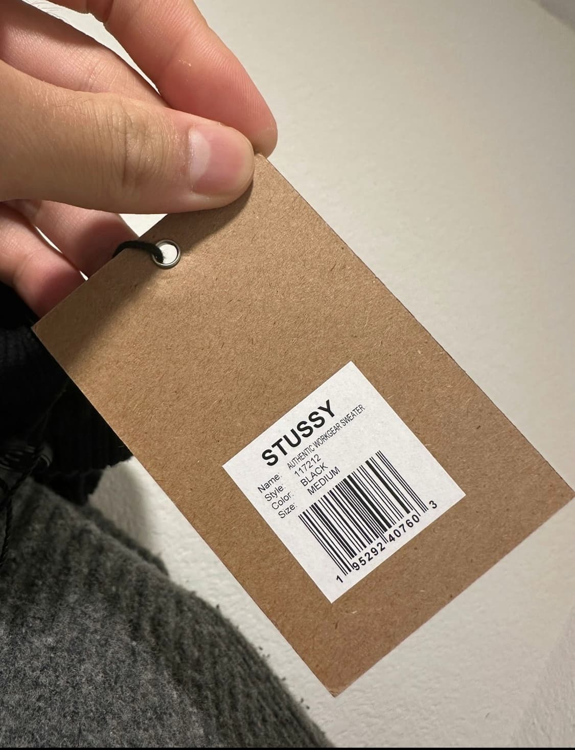 (새상품)스투시 어센틱 워크기어 스웨터 니트 블랙 M 상품이미지3