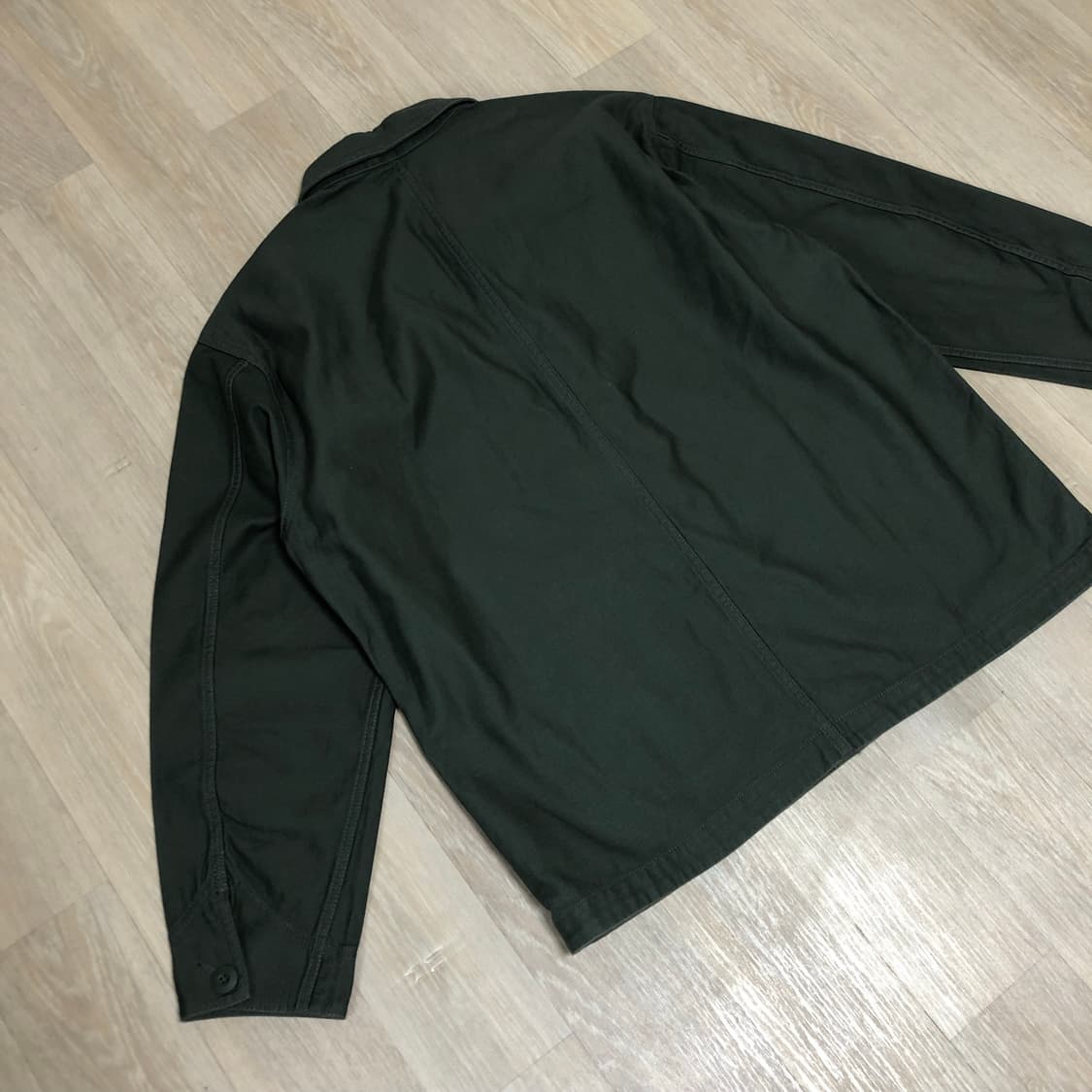 (M) 새상품 무탠다드 코튼 백사틴 초어 워크 자켓 카키 올리브 상품이미지9