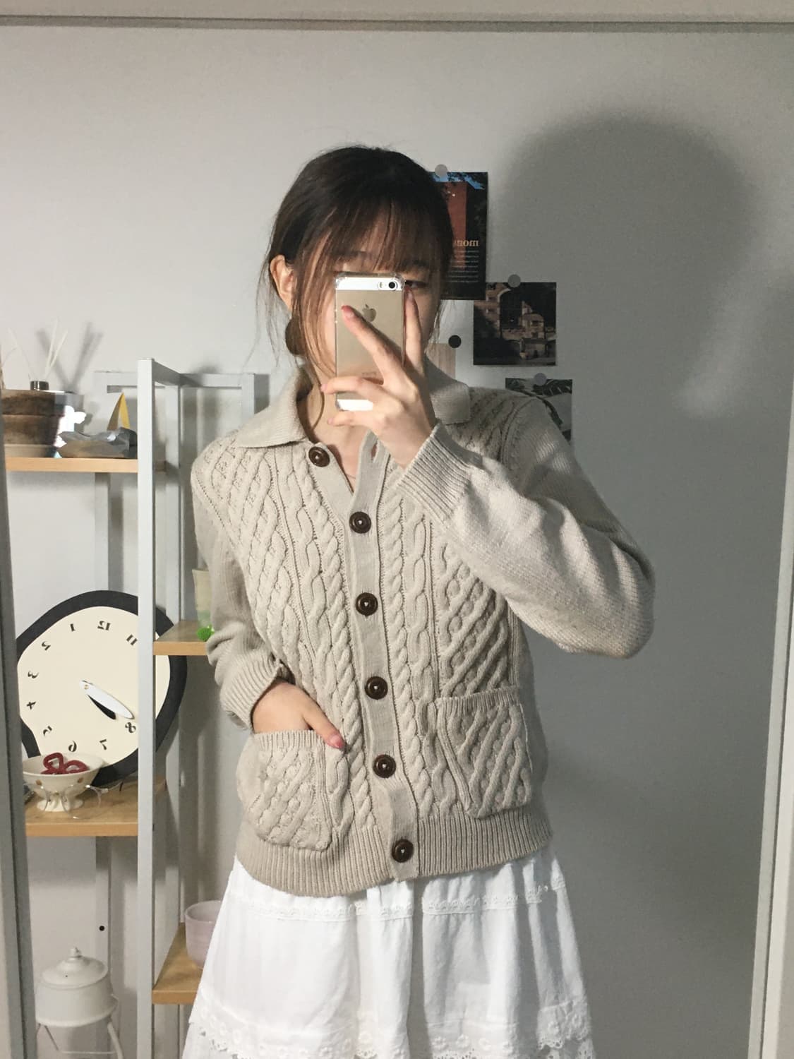 밀크티 꽈배기 포켓 가디건 상품이미지2