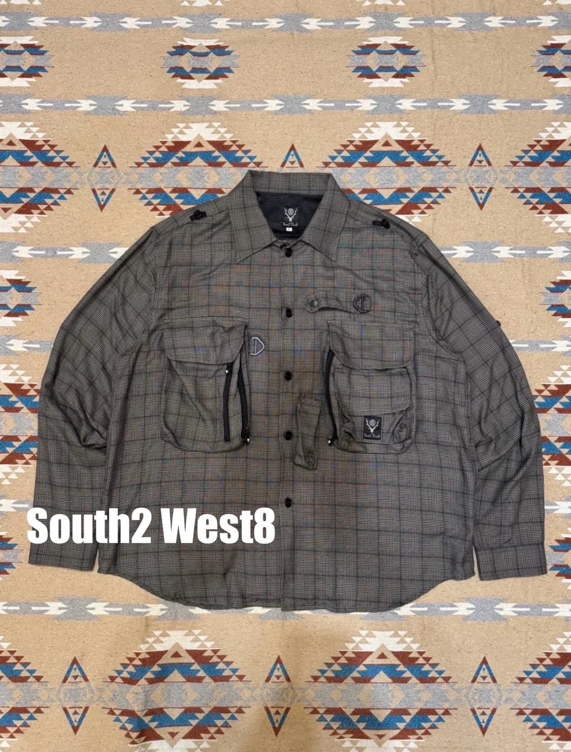 [L] 남이서팔 텐카라 셔츠 글렌체크 상품이미지1