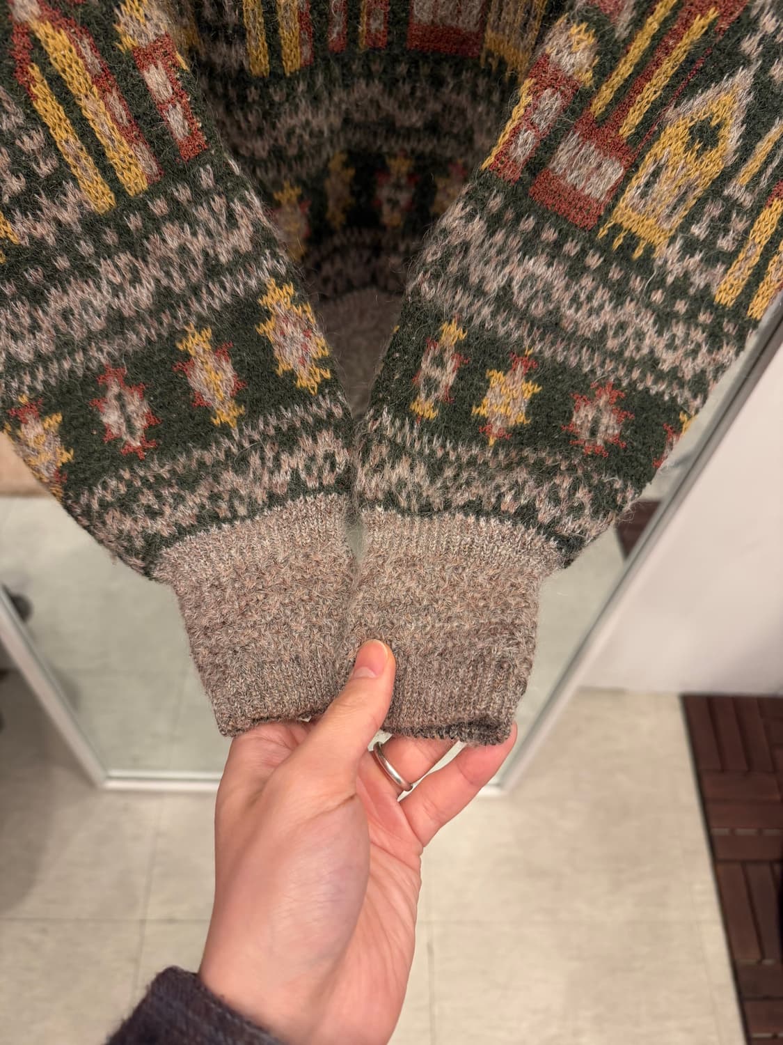 Vtg 빈티지 에스닉 울 니트 상품이미지3