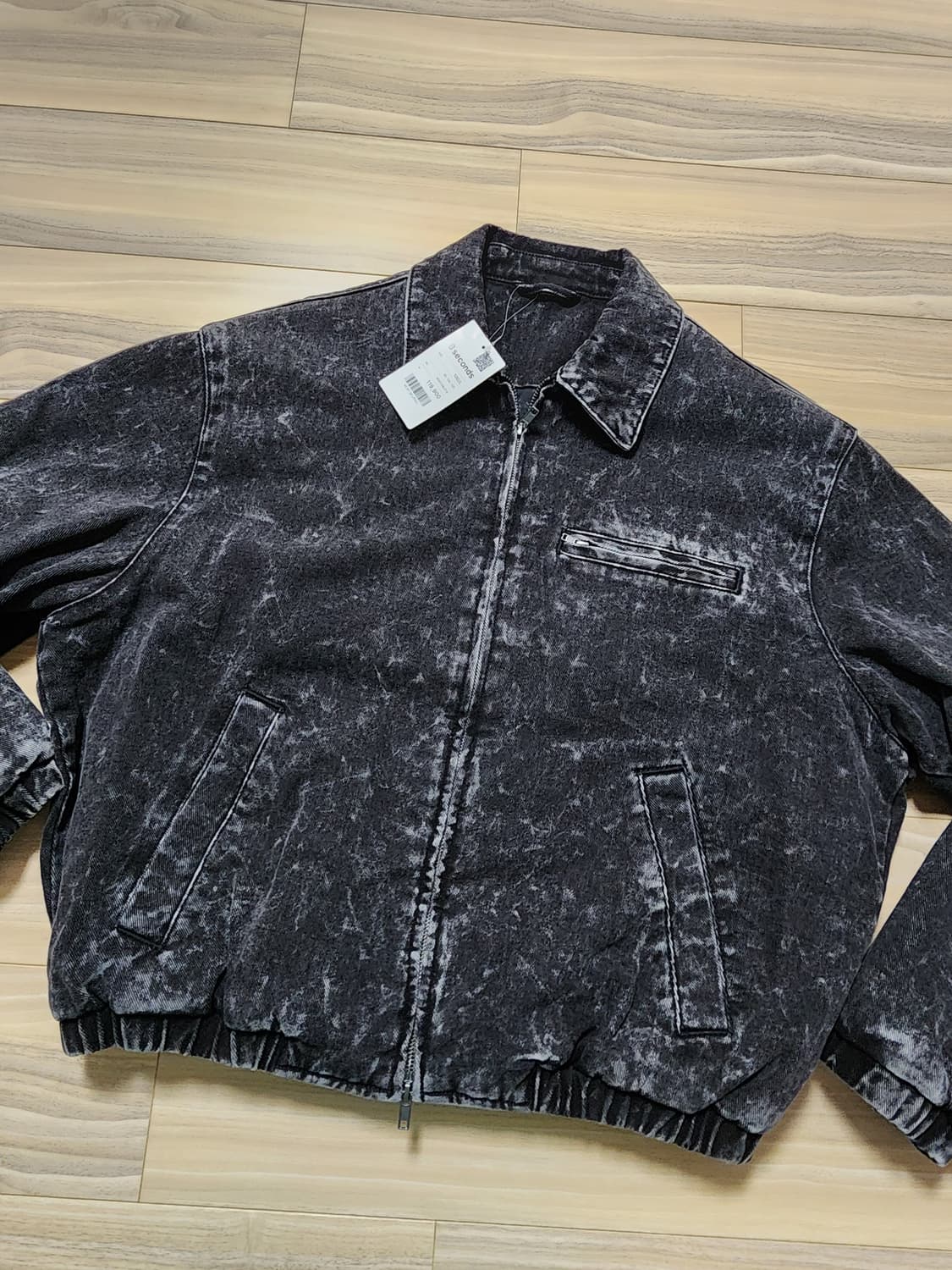 에잇세컨즈스톤워싱데님패딩집업블루종L 상품이미지1